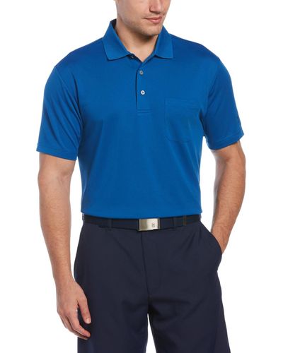 PGA TOUR Airflux Solid Golf Polo - Blue