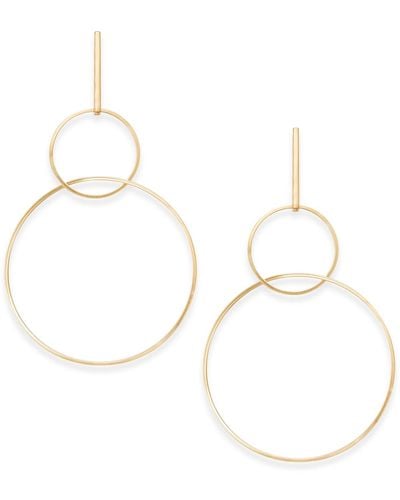 INC International Concepts Tone Interlocking Hoop Statement Earrings - Metallic