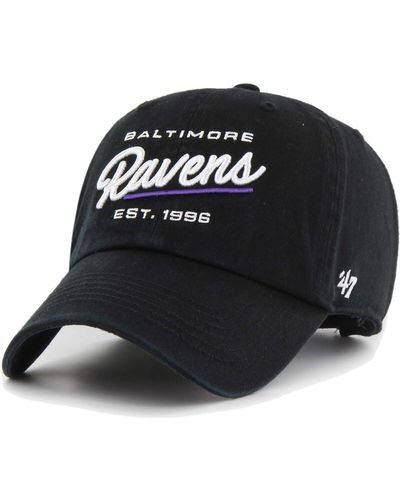 '47 Baltimore Ravens Sidney Clean Up Adjustable Hat - Black