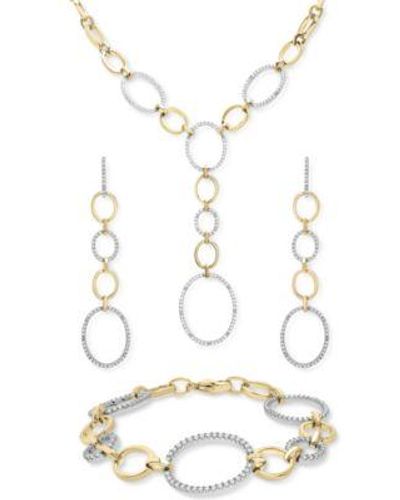 Wrapped in Love Diamond Oval Link Jewelry Collection In 14k Gold Plated Sterling Silver Created For Macys - Natural