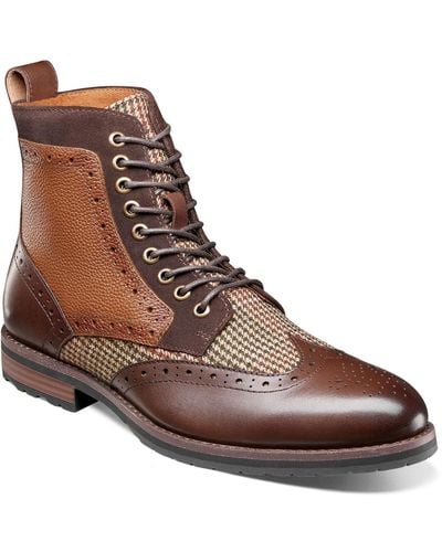 Stacy Adams Oswyn Wingtip Lace Boots - Brown