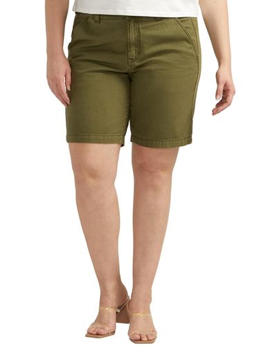 Jag Plus Size Tailored Shorts - Green