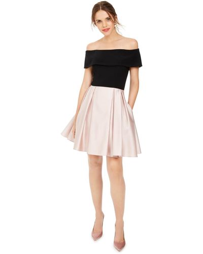 Betsy & Adam Off-the-shoulder Fit & Flare Dress - White