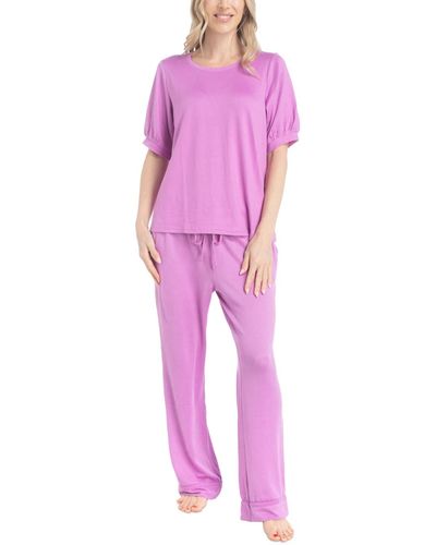 Muk Luks 2-pc. I Heart Lounge Printed Pajamas Set - Pink