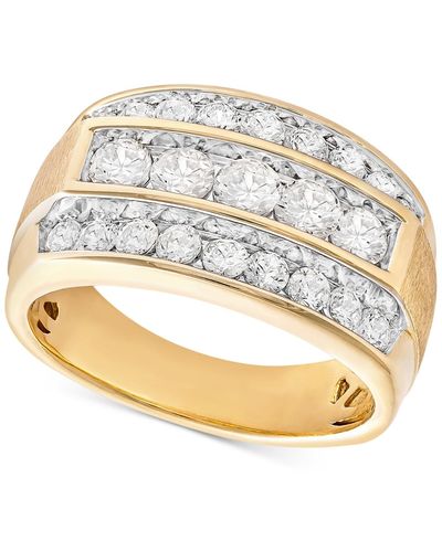 Macy's Men's Diamond Linear Cluster Ring (2 Ct. T.w.) In 10k Gold - Metallic