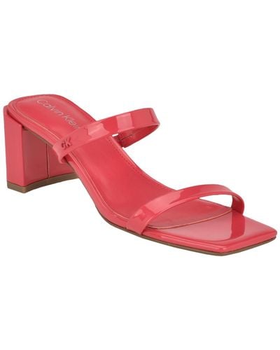 Calvin Klein Kater Square Toe Slip-on Dress Sandals - Pink