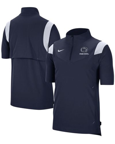 Nike Penn State Nittany Lions Coach Short Sleeve Quarter-zip Jacket - Blue