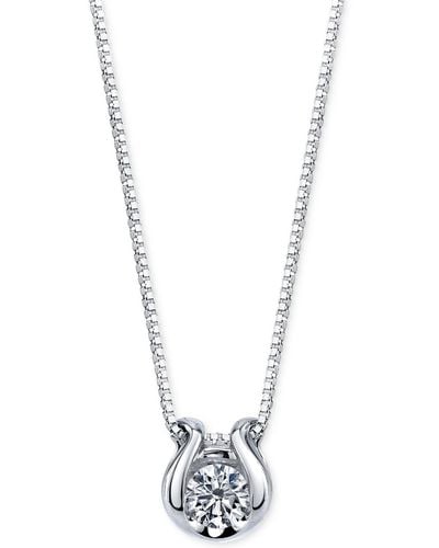 Sirena Diamond Accent Pendant Necklace - Metallic