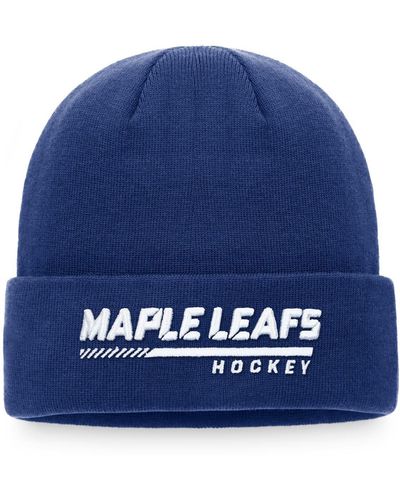 Fanatics Toronto Maple Leafs Authentic Pro Locker Room Cuffed Knit Hat - Blue