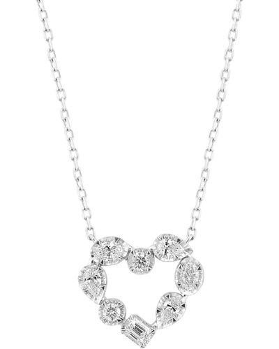Effy Effy Diamond Multi-cut Heart 18" Pendant Necklace (1/2 Ct. T.w. - White