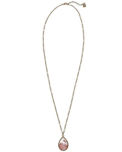 Laundry by Shelli Segal Long Teardrop Pendant Necklace - White