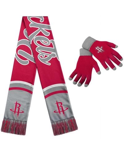 FOCO Houston Rockets Glove And Scarf Set - Red