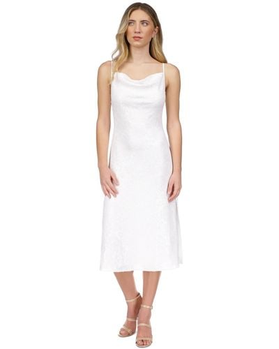 Michael Kors Michael Floral-sequin Midi Slip Dress - White