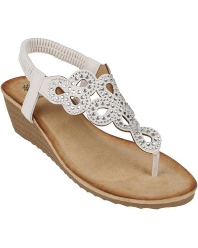 Gc Shoes Madelyn Embellished Wedge Sandals - White