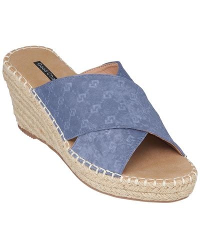 Gc Shoes Darline Espadrille Wedge Sandals - Blue