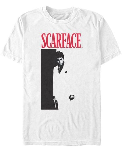 Fifth Sun Scarface Iconic Black And Movie Poster T-shirt - White