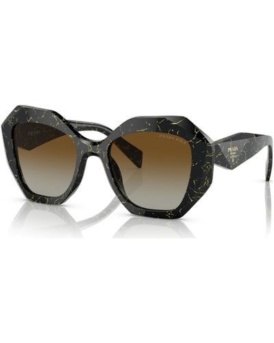 Prada Polarized Low Bridge Fit Sunglasses, Pr 16wsf53-yp - Brown