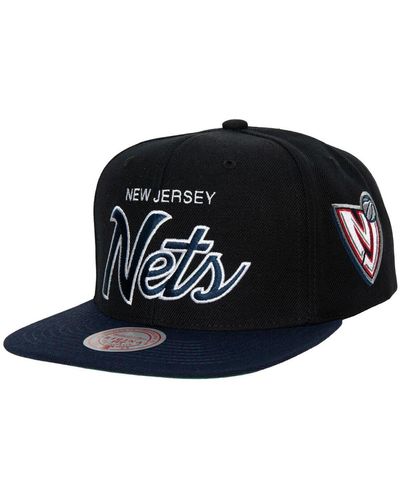 Mitchell & Ness New Jersey Nets Hardwood Classics Mvp Team Script 2.0 Snapback Hat - Black