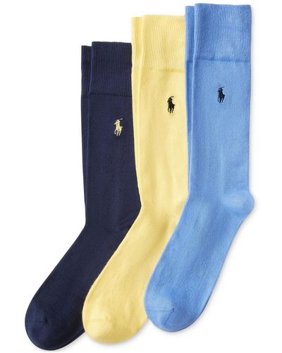 Polo Ralph Lauren 3 Pack Super-soft Dress Socks - Blue
