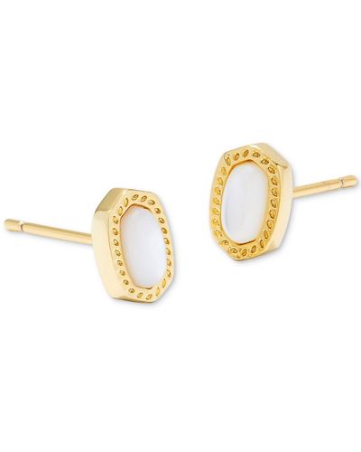 Kendra Scott 14k Gold-plated Oval Stone Stud Earrings - Metallic