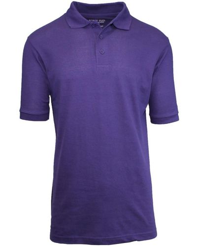 Galaxy By Harvic Short Sleeve Pique Polo Shirts - Purple