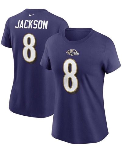 Nike Lamar Jackson Baltimore Ravens Name Number T-shirt - Purple