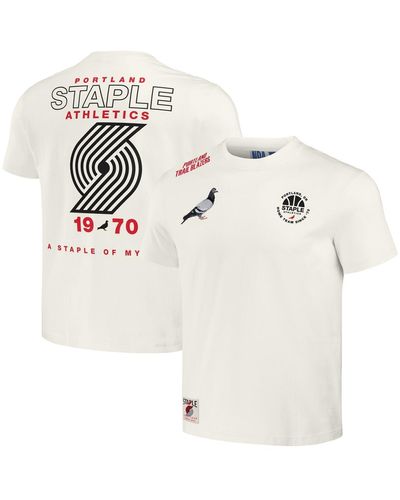 Staple Nba X Distressed Portland Trail Blazers Home Team T-shirt - White