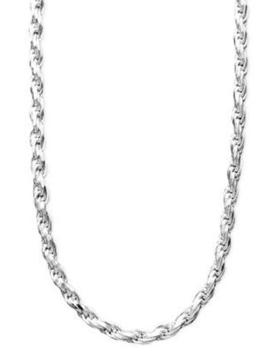 Giani Bernini Necklace Diamond Cut Rope Chain Necklace Bracelet - Metallic