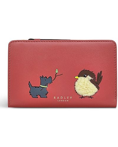 Radley Fluff Bird Medium Bifold Wallet - Red