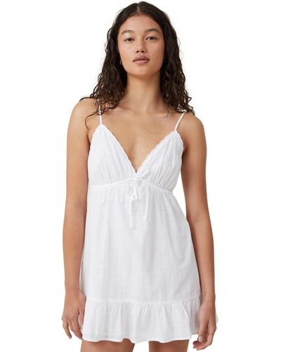 Cotton On Ava Babydoll Mini Dress - White