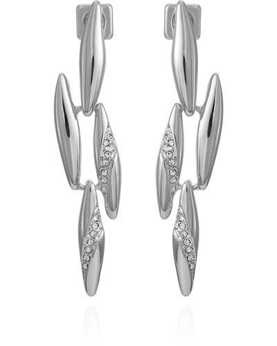 Vince Camuto Tone Glass Stone Chandelier Drop Earrings - White