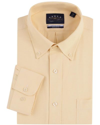 Eagle Stretch Neck Pinpoint Oxford Shirt - Natural