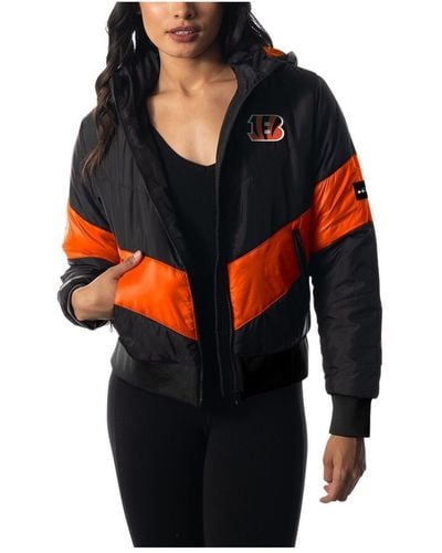The Wild Collective Cincinnati Bengals Puffer Full-zip Hoodie Jacket - Orange