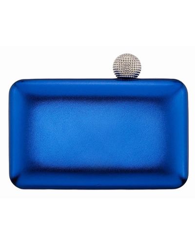Nina Metallic Minaudiere Handbag - Blue