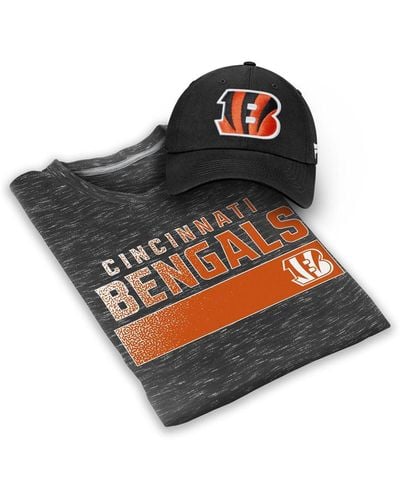 Men's Fanatics Branded Black Cincinnati Bengals Heritage Cuffed Knit Hat with Pom