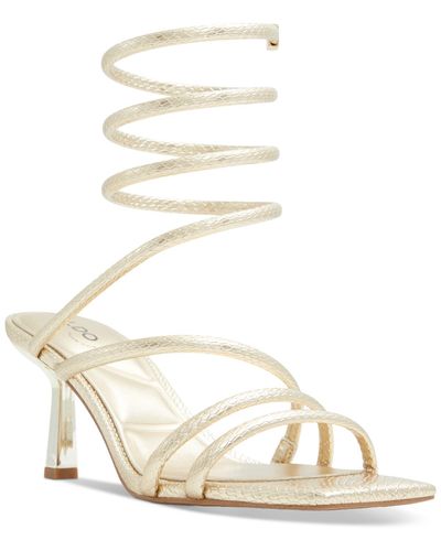 ALDO Twirly Strappy Ankle-wrap Dress Sandals - Natural