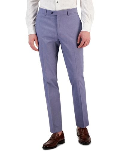 Tommy Hilfiger Modern-fit Th Flex Stretch Chambray Suit Separate Pant - Blue
