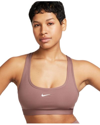 Nike Swoosh Light-support Non-padded Sports Bra - Natural