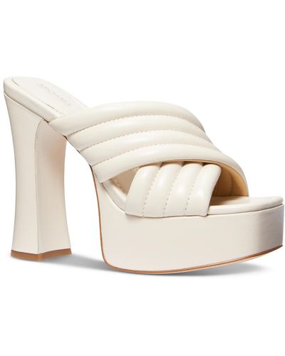 Michael Kors Michael Portia Slip-on Quilted Platform Sandals - White