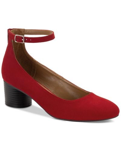 Style & Co. Akiraa Ankle-strap Dress Pumps - Red