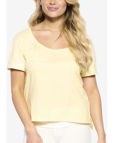 Felina Cotton Scoop Neck Loungewear T-shirt - Multicolor