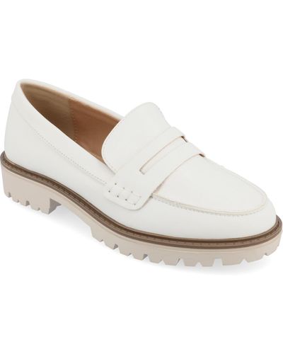 Journee Collection Kenly Lug Sole Loafers - White