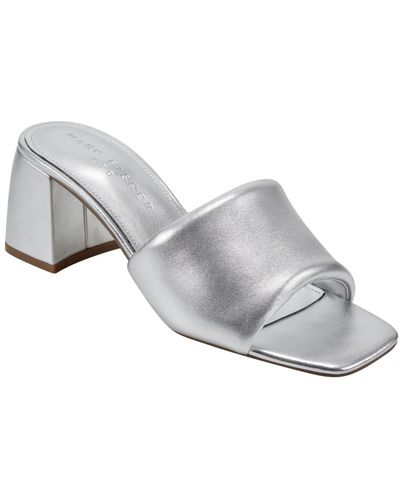 Marc Fisher Nombra Slip-on Block Heel Dress Sandals - Gray