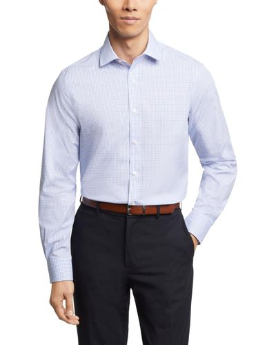 Tommy Hilfiger Th Flex Regular Fit Wrinkle Resistant Stretch Twill Dress Shirt - Blue