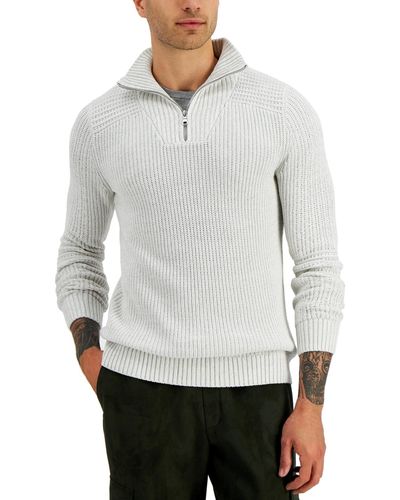 INC International Concepts Matthew Quarter-zip Sweater - Gray