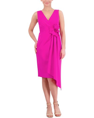 Jessica Howard Rosette Sash Sheath Dress - Pink