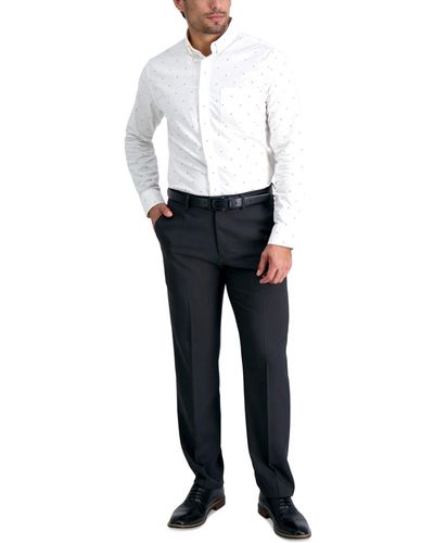 Haggar Premium Comfort Straight-fit 4-way Stretch Wrinkle-free Flat-front Dress Pants - Multicolor