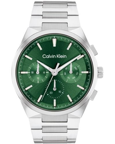 Calvin Klein Distinguish -tone Stainless Steel Bracelet Watch 44mm - Green