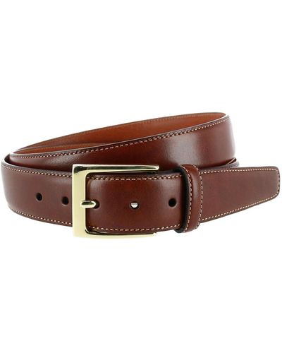 Trafalgar Big & Tall Classic Cortina 30mm Leather Belt - Brown