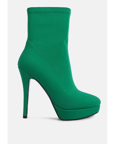 Unique Bargains Women's Pointed Toe Ruffle Block Heels Ankle Booties  Emerald Green 7 - Walmart.com